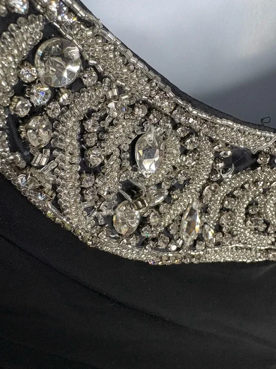 Sherri Hill Black Jeweled Open Back Ruched Cocktail Dress size 2 - Picture 11 of 11